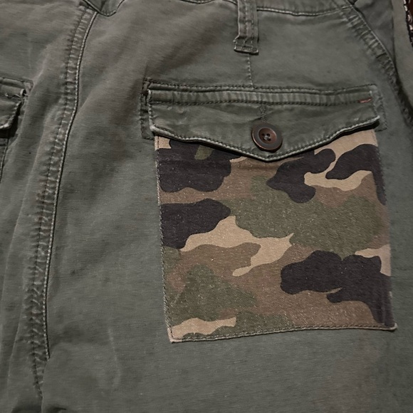 Anthropologie PilcroThe Wanderer Side-Striped Cargo Pants Olive Moss Green Sz 30 - Picture 7 of 13